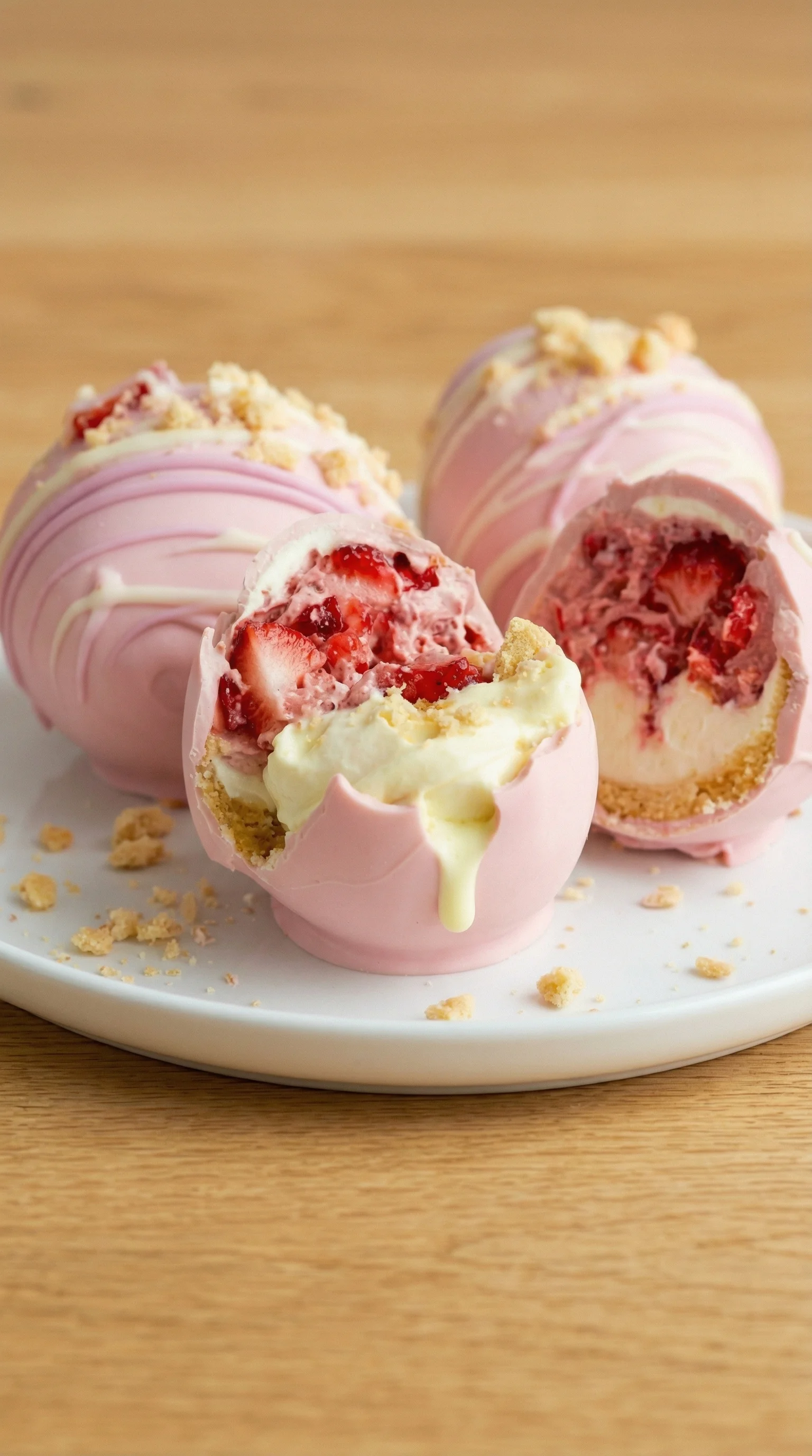 A plate of strawberry shortcake easter eggs.