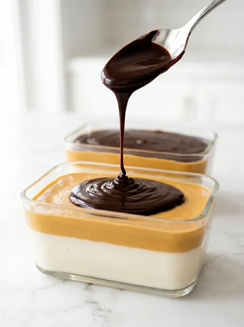 A peanut butter cup cheesecake with chocolate drizzled on top.