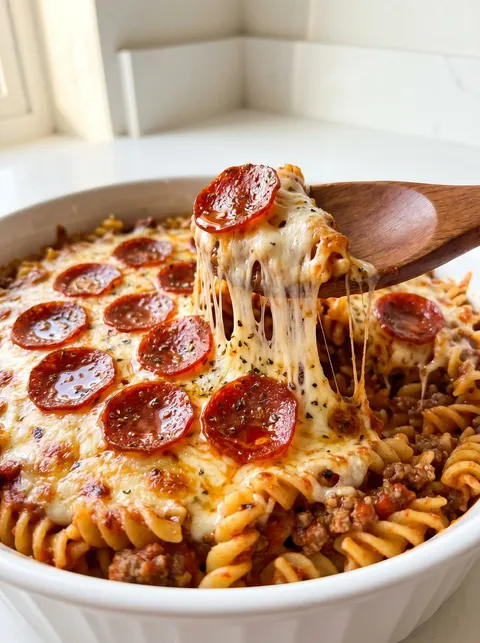 A fork is being used to eat a slice of pizza.