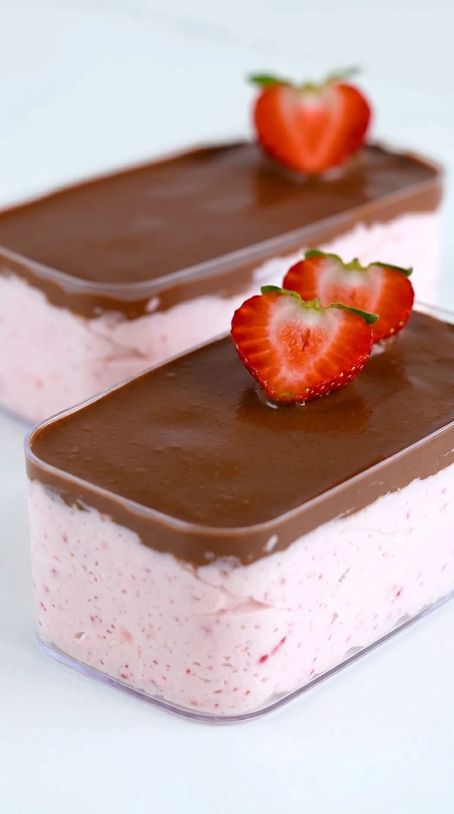 A chocolate covered strawberry cheesecake.