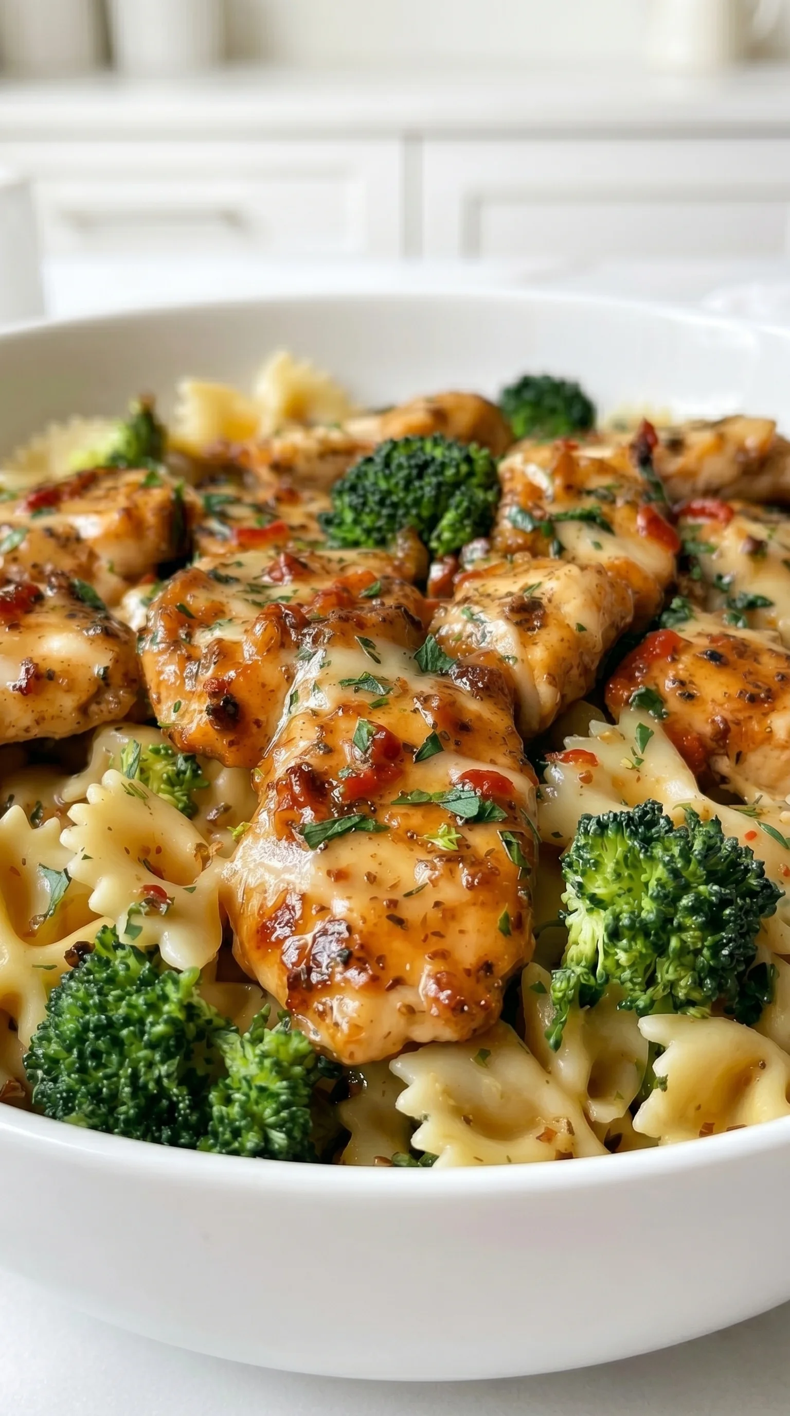 A plate of chicken with broccoli.