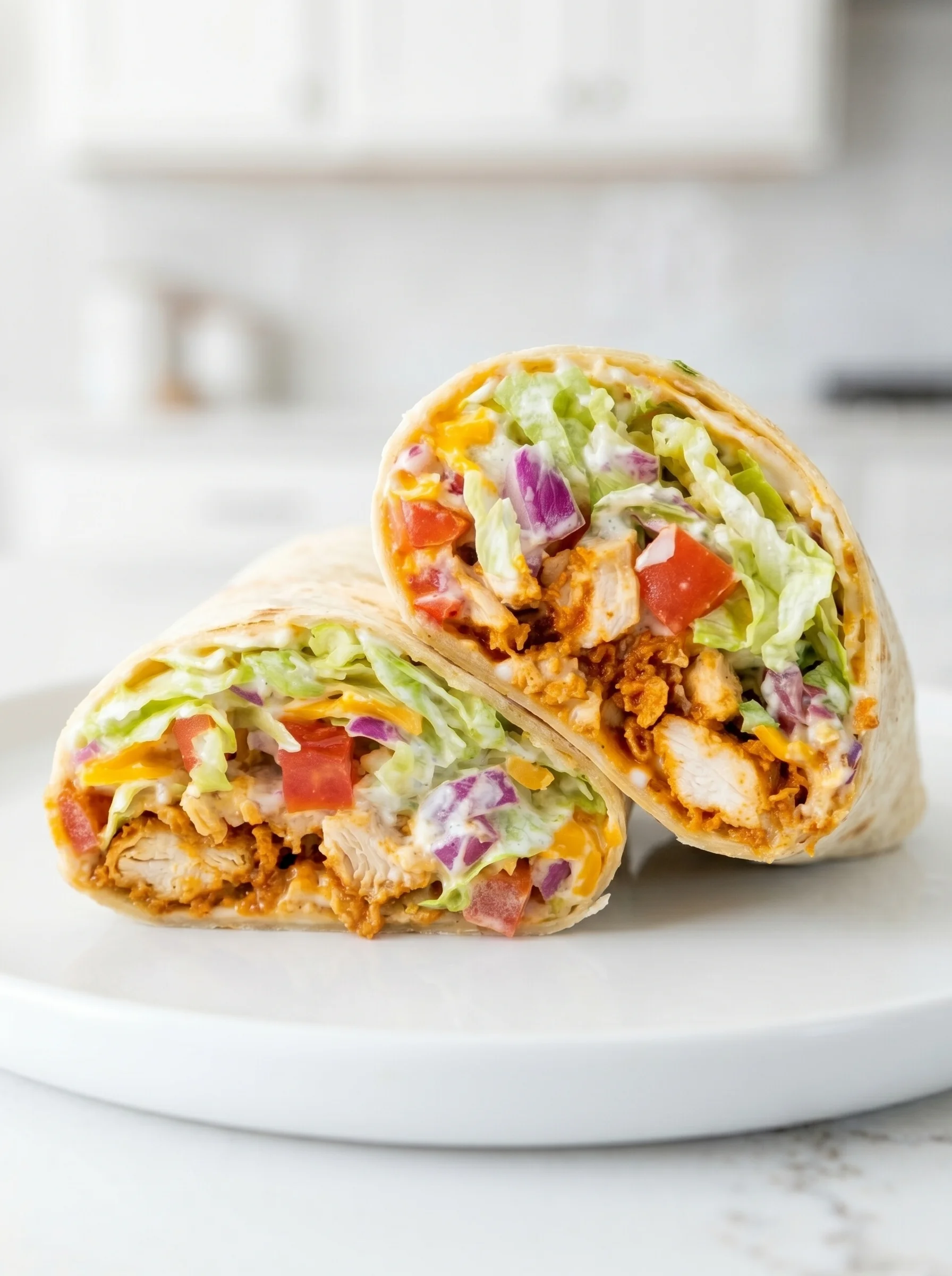 A crunchy southwestern chicken wrap.