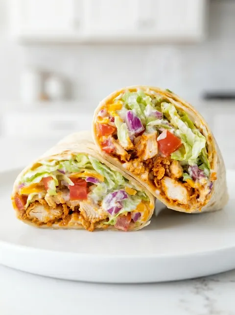 A crunchy southwestern chicken wrap.