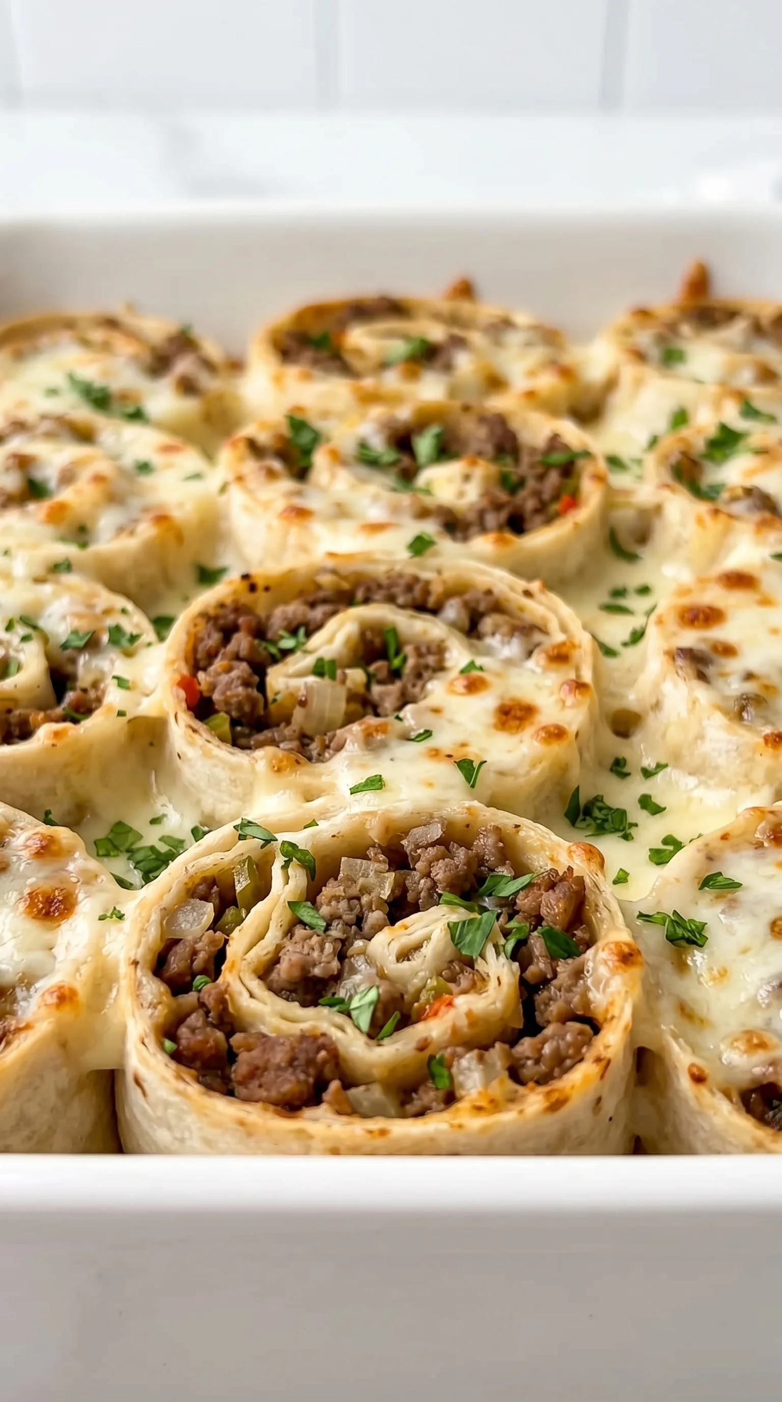 Ground beef tortilla roll ups.