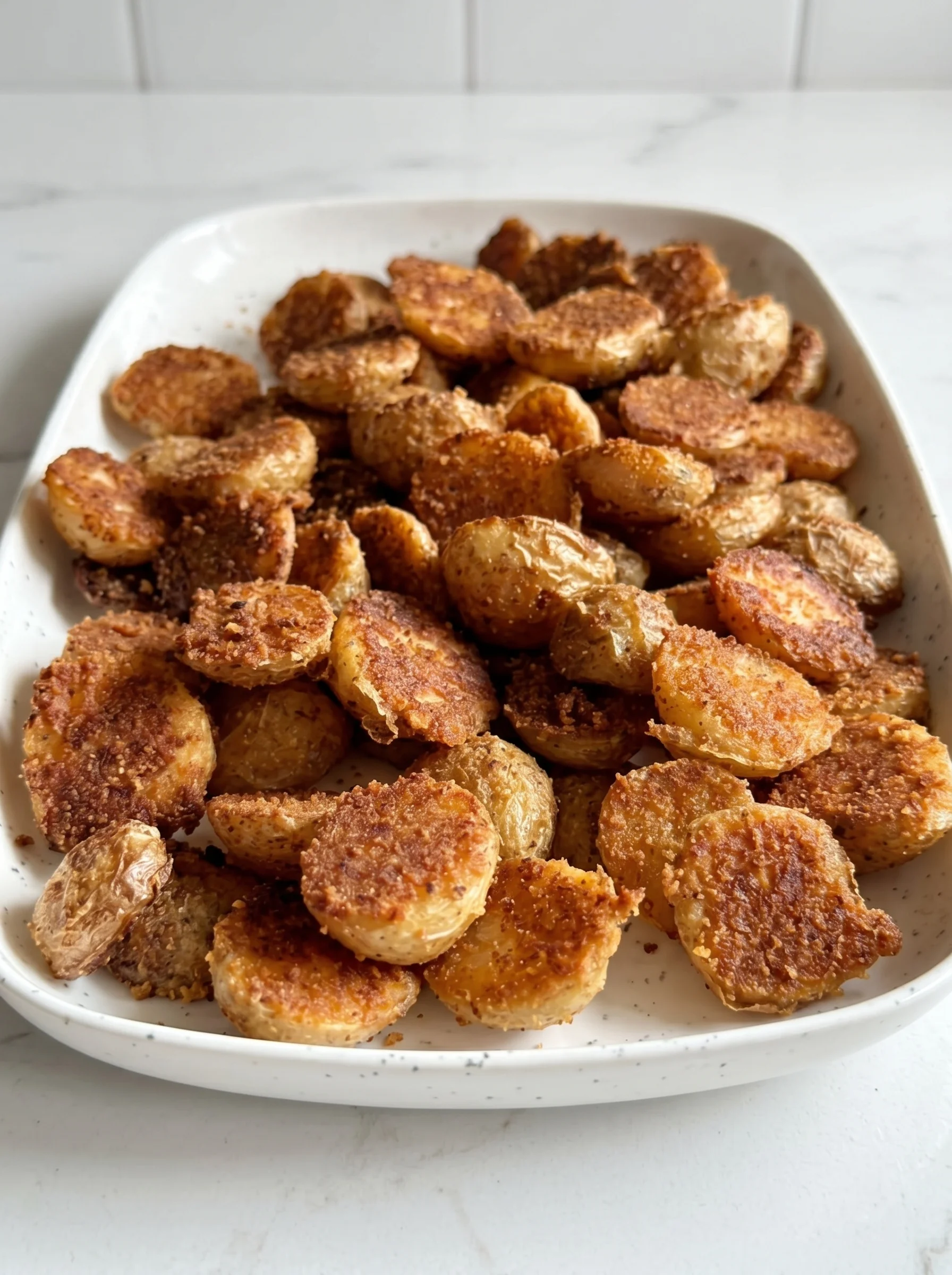 A plate of crispy Italian potatoes.