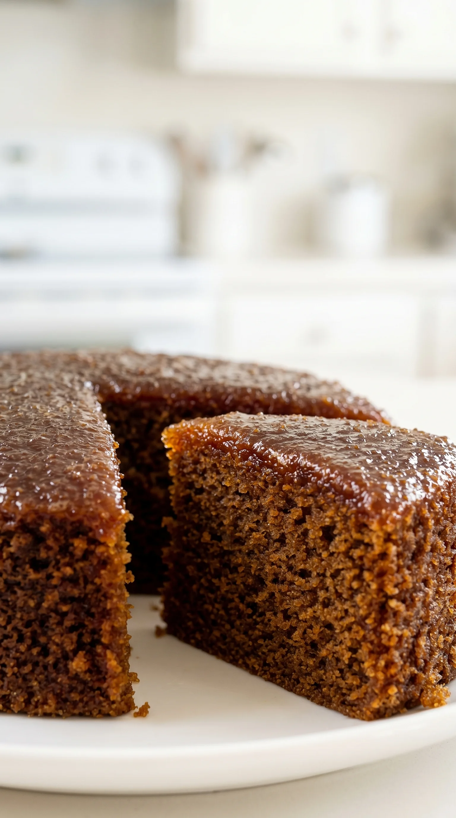 A piece of gingerbread pound cake.