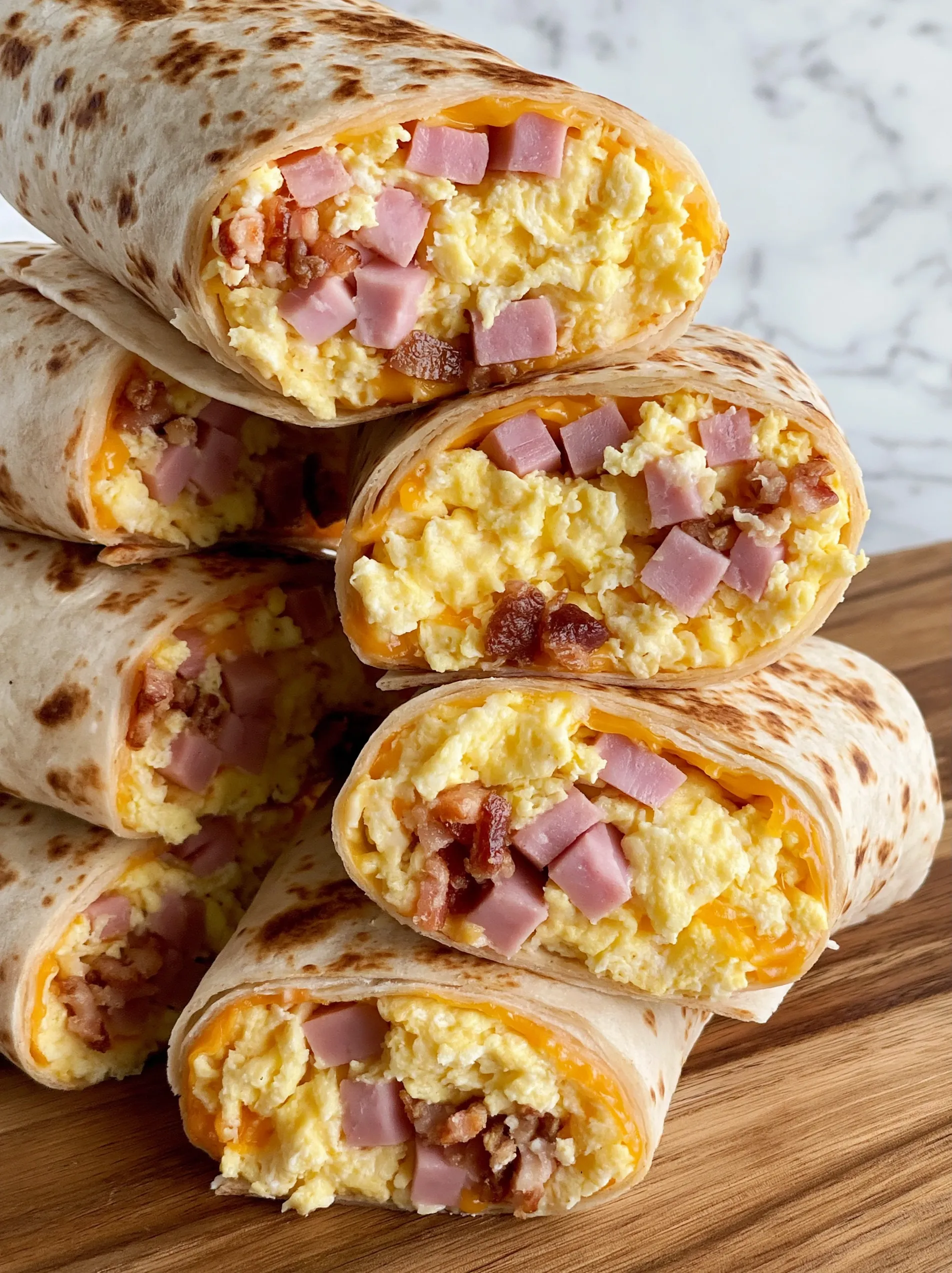 burritos with bacon and eggs.