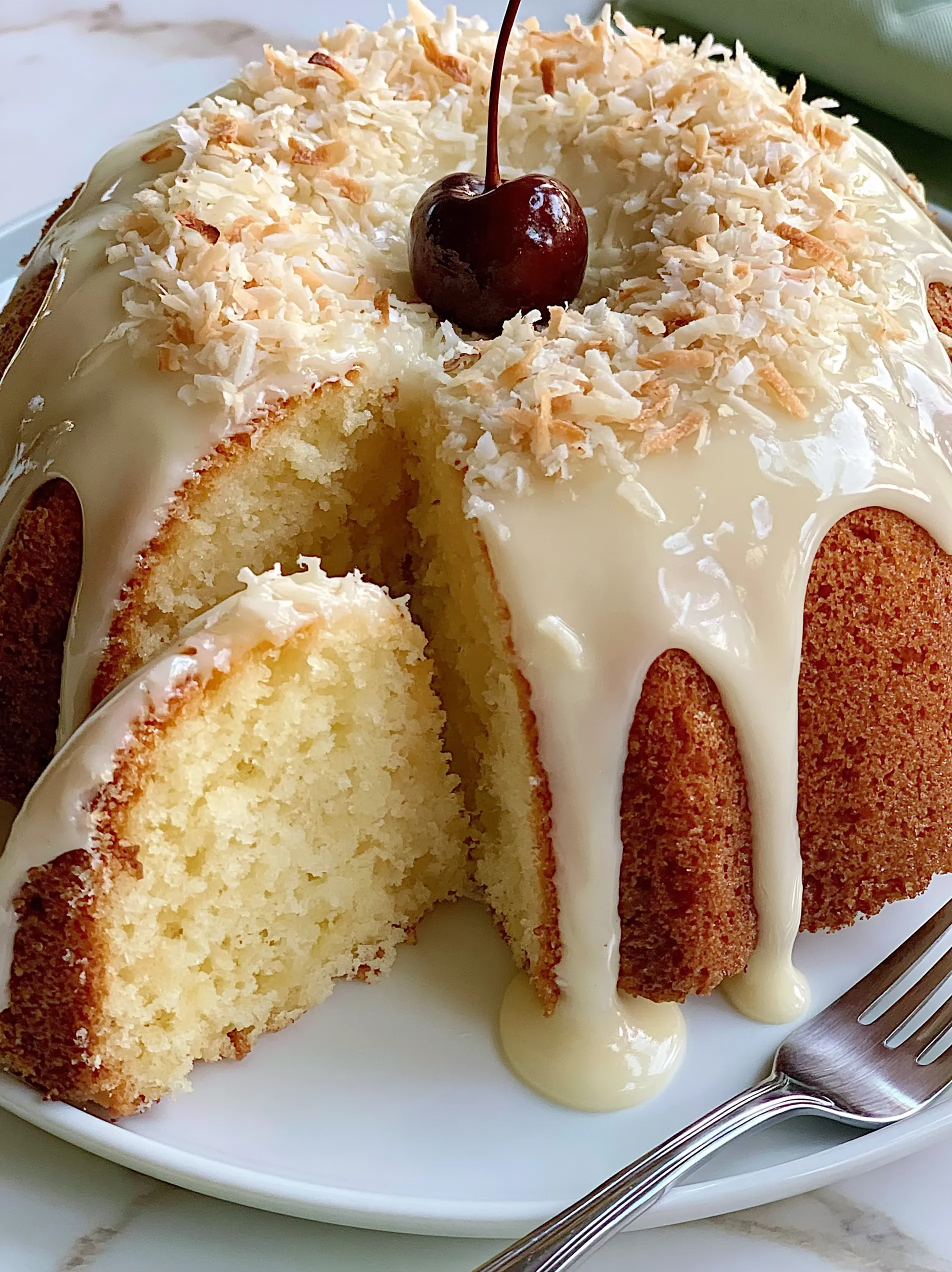 A piece of pineapple upside down cake.