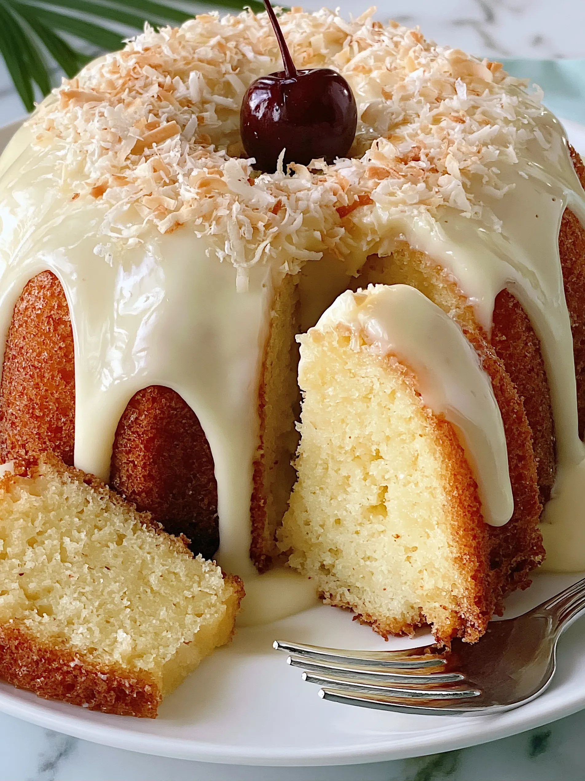 A slice of pineapple upside down cake.