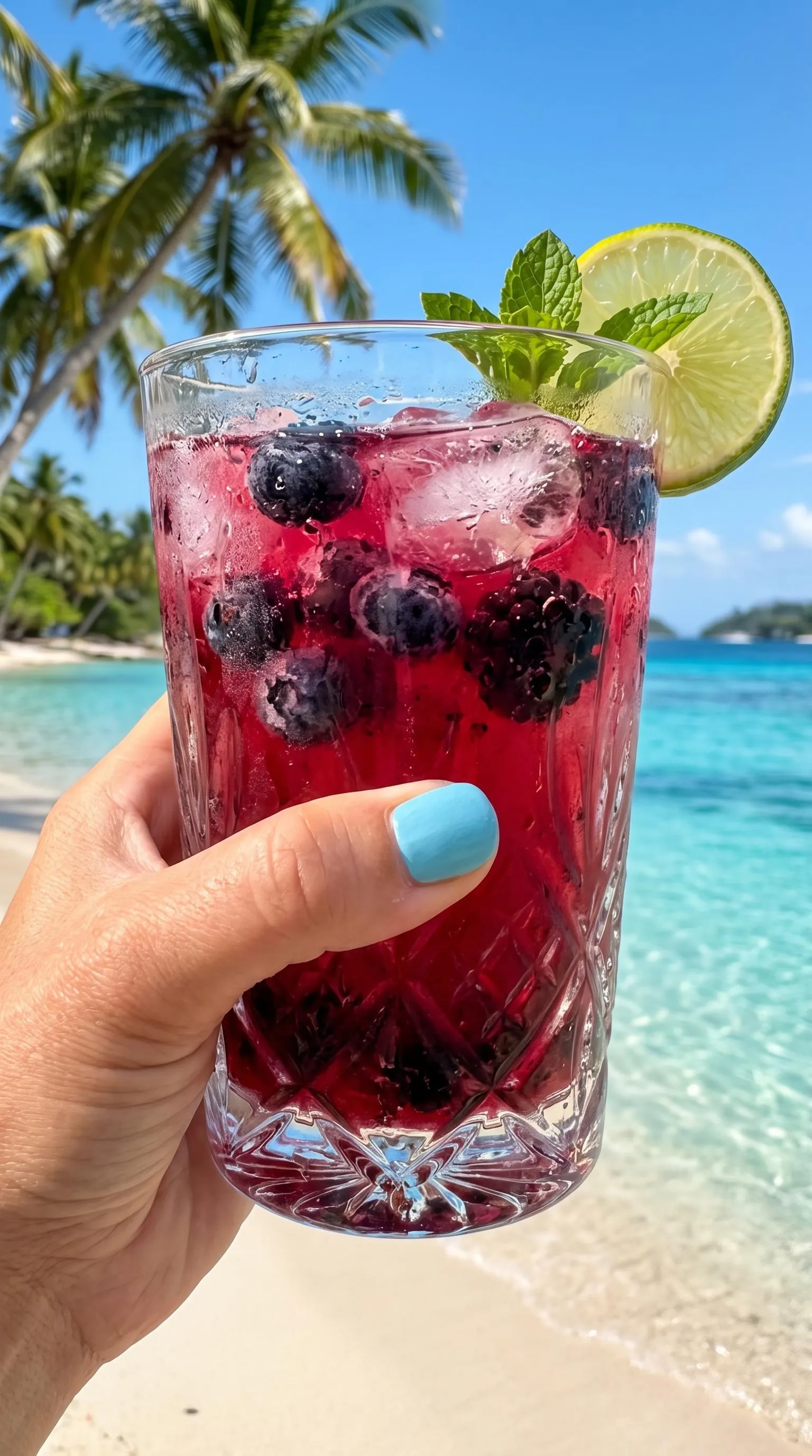 A glass of Cape Codder Berry Smash.