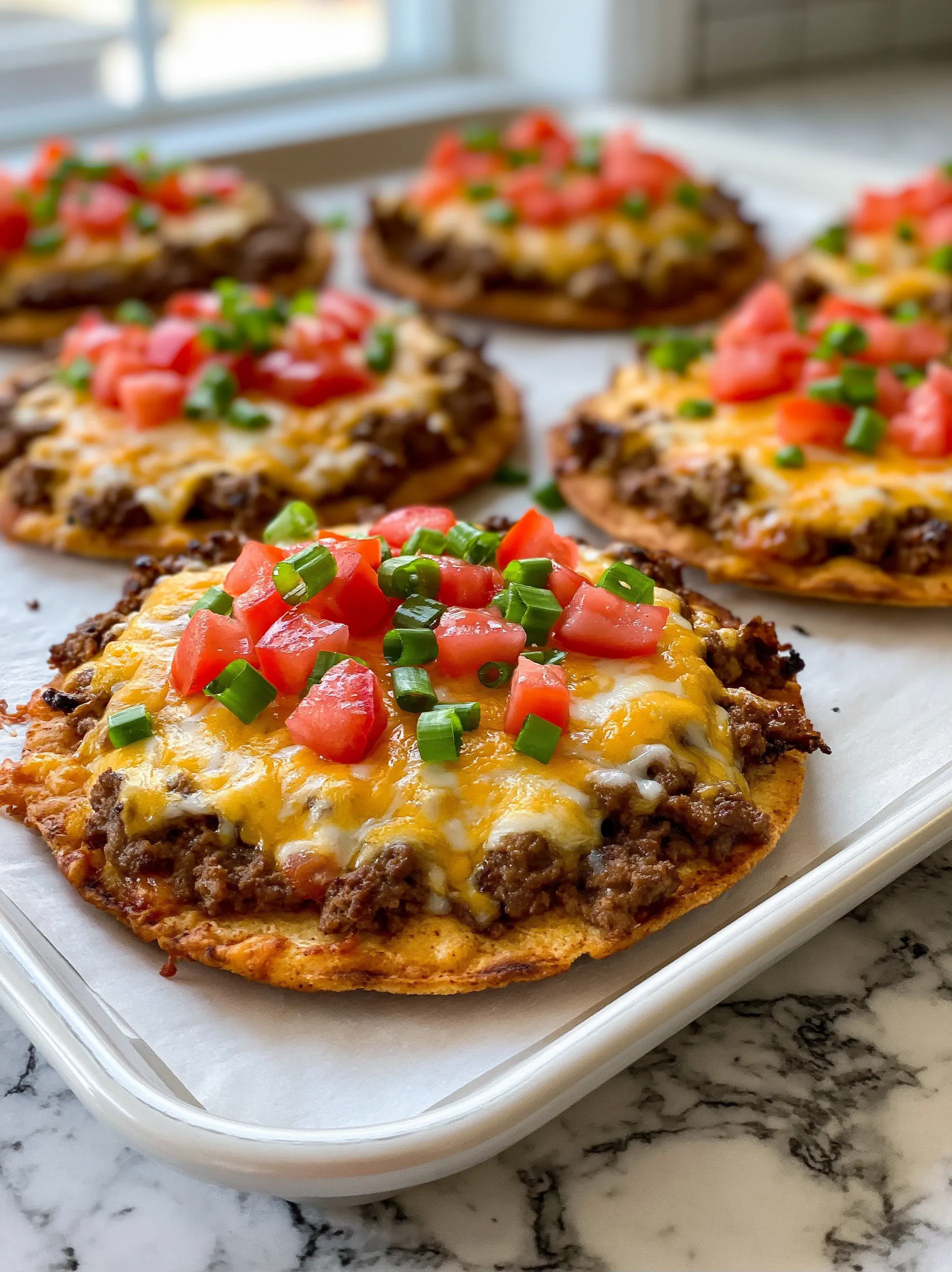 A Mexican pizza with tomatoes and cheese.
