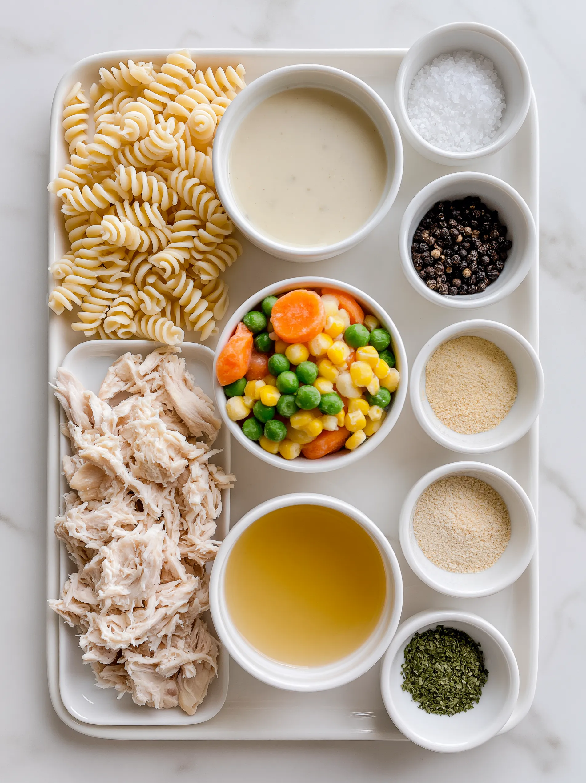 Crockpot Chicken Pot Pie Pasta Ingredients