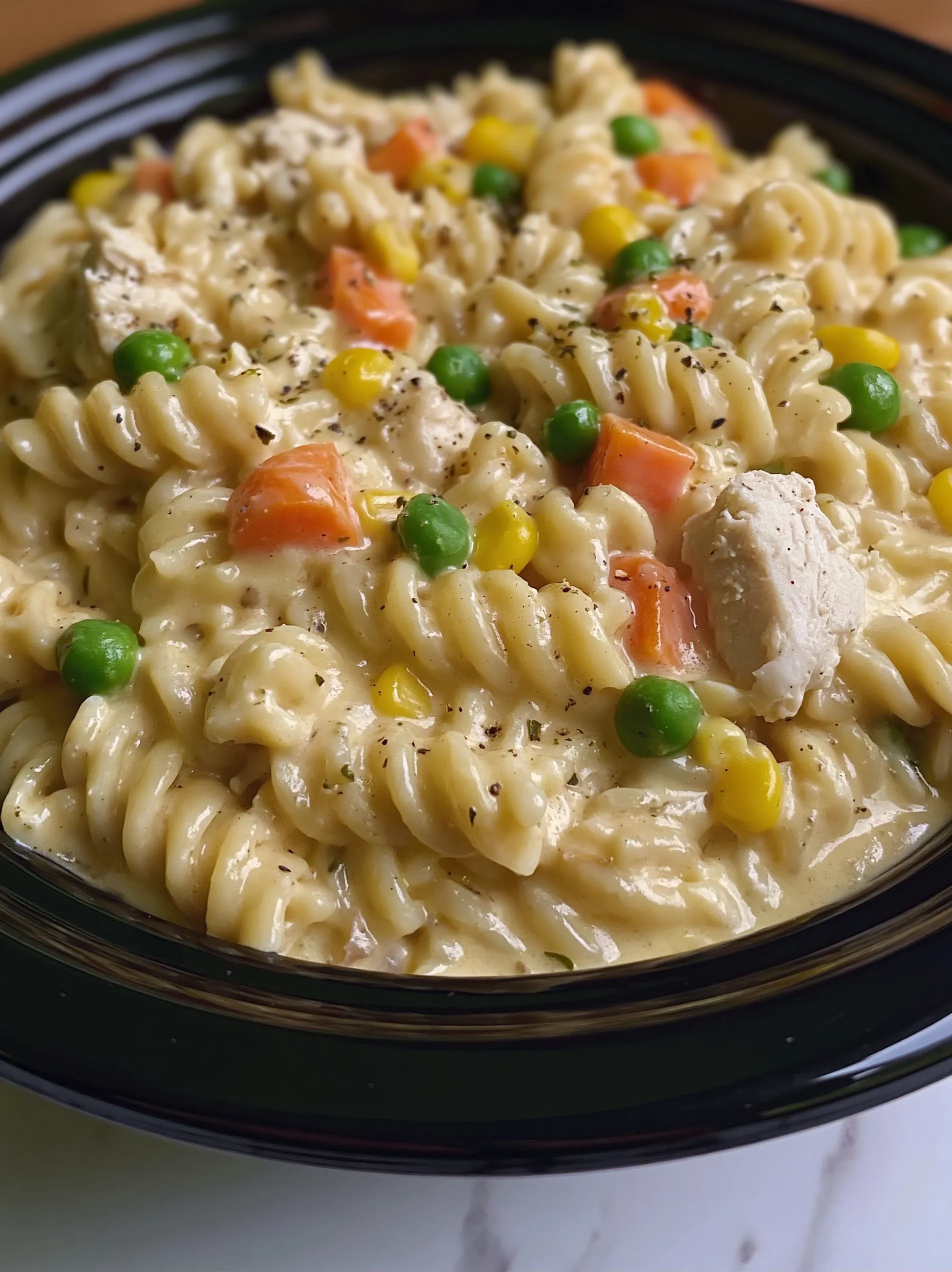 Crockpot Chicken Pot Pie Pasta
