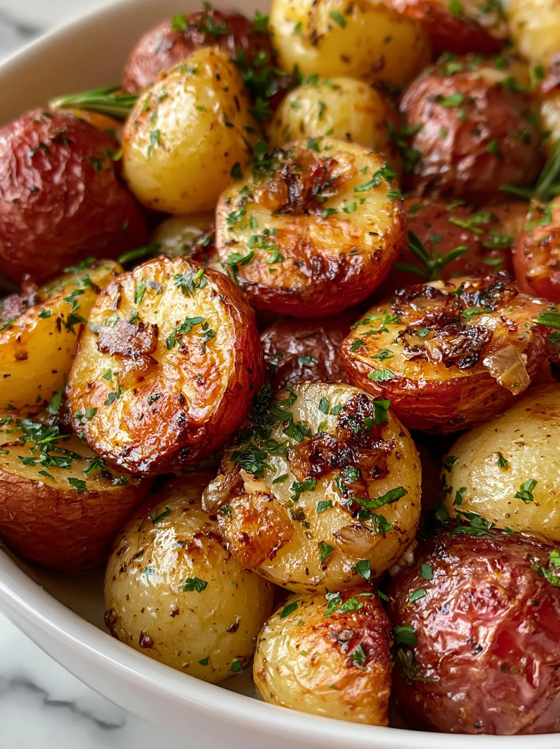 A bowl of onion butter potatoes.