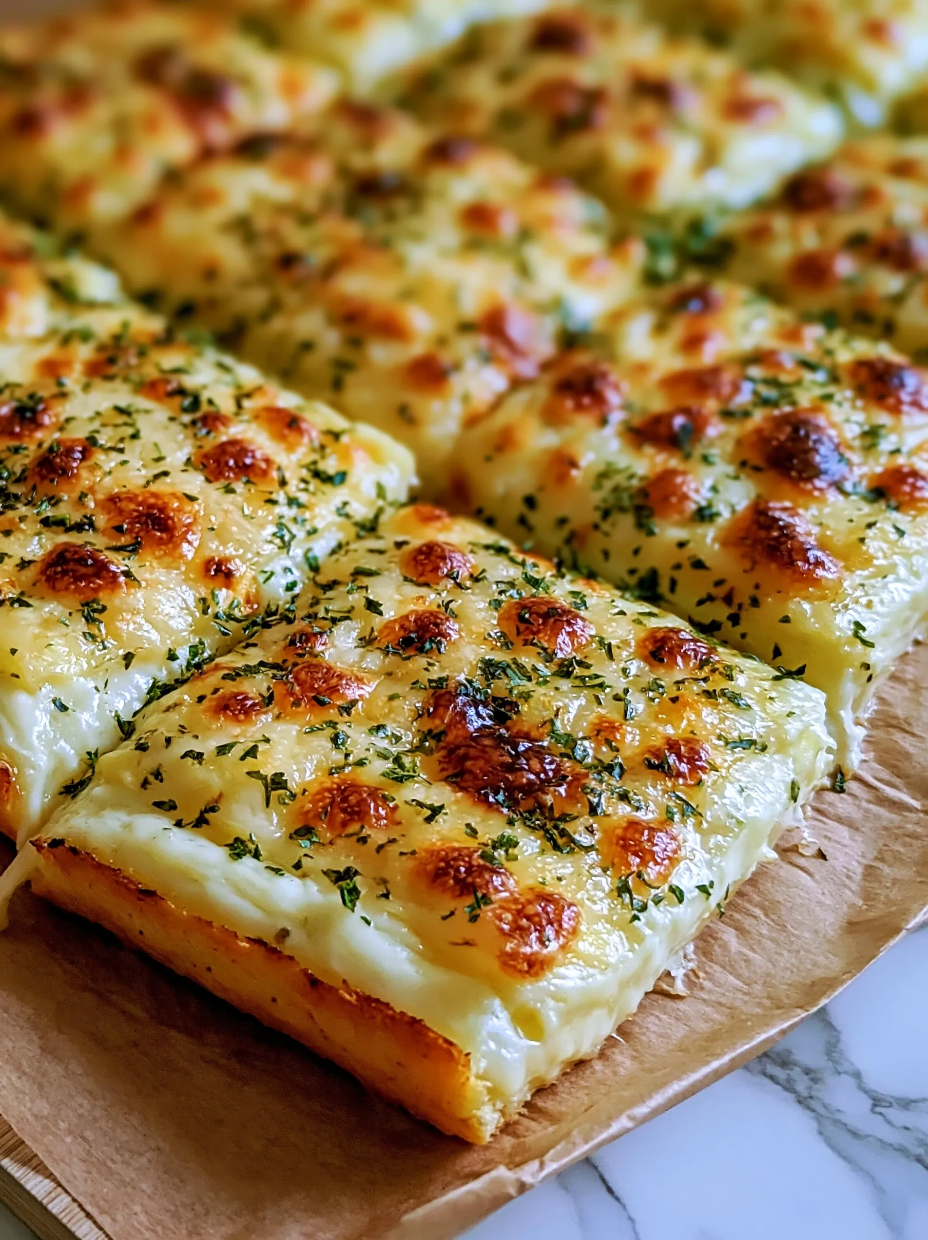A slice of cheesy zucchini breadsticks.