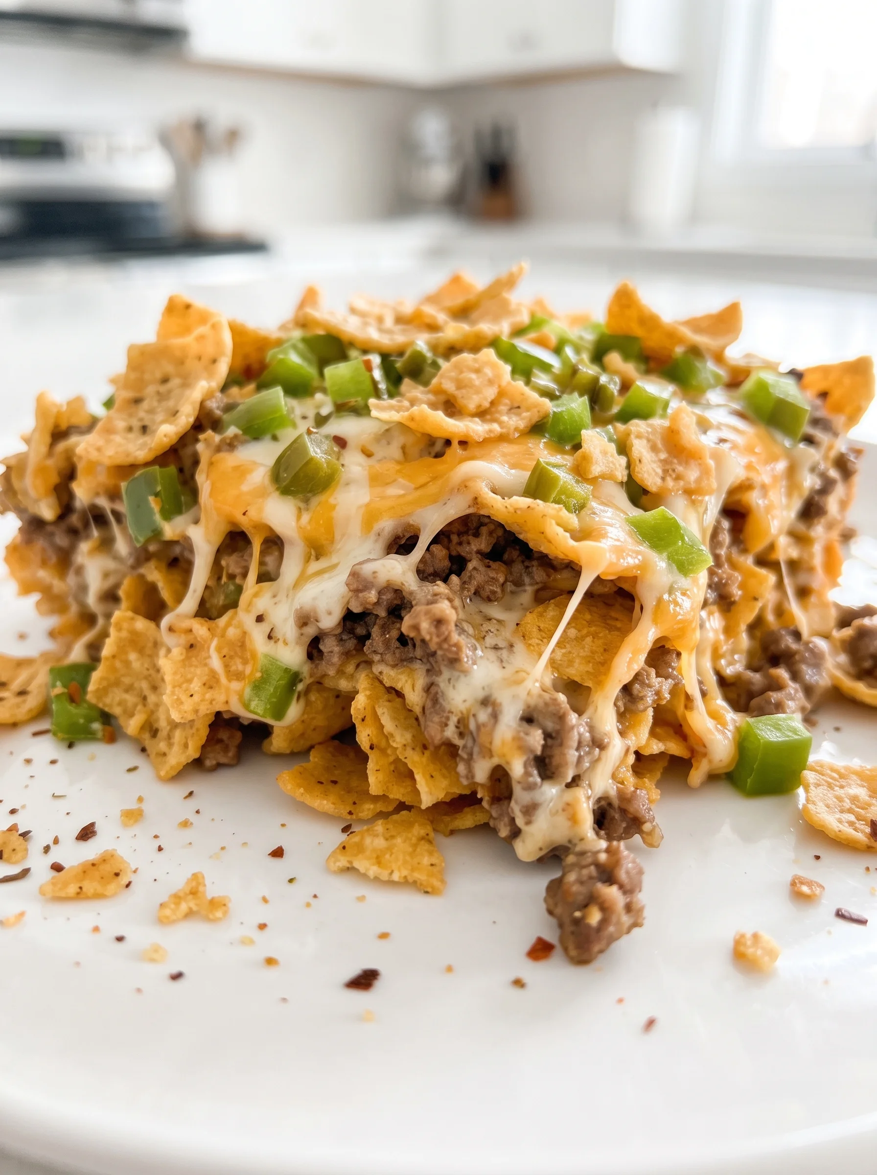 A plate of Dorito Meatloaf Casserole.