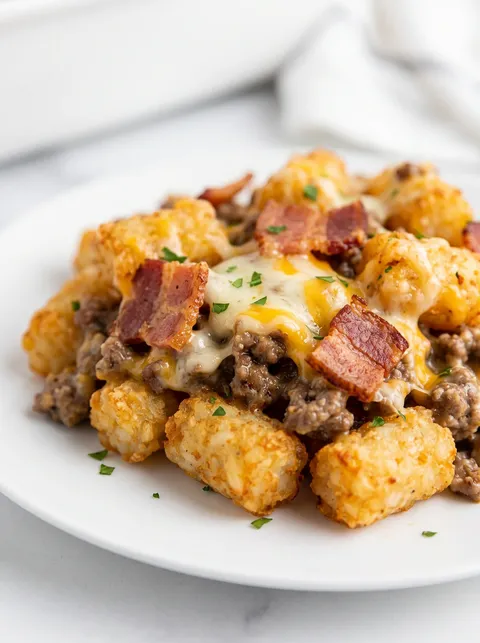 A cheeseburger tater tot casserole.