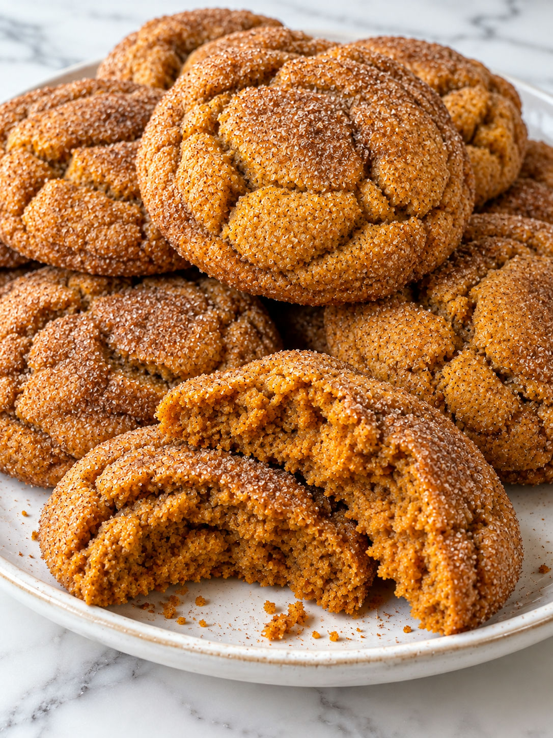 Thick brown butter pumpkin cookies with a soft chewy center