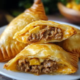 A plate with three different kinds of meat pies.