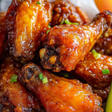 A close up of some chicken wings.