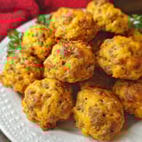 A plate of cheese balls.