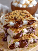 Chocolate drizzled on a burrito.