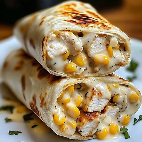 Cheesy Garlic Chicken Wraps